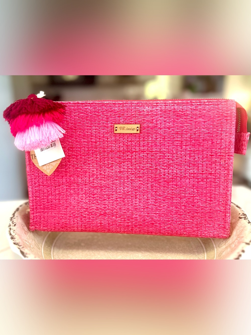 Handmade in Thailand:Hot Pink Woven Clutch